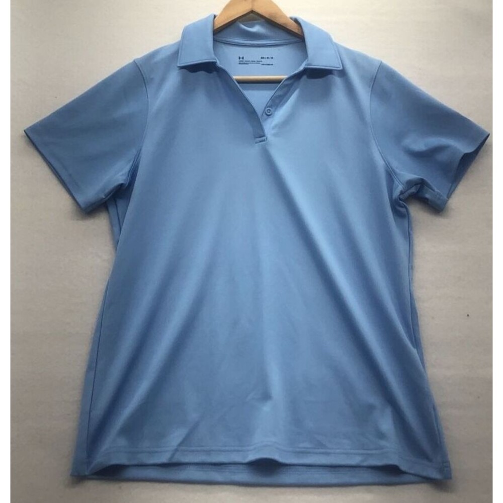 Under Armour Women's Shirt Size Medium Blue Short Sleeve Heatgear